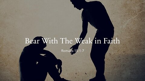 Bear With Those Who Are Weak