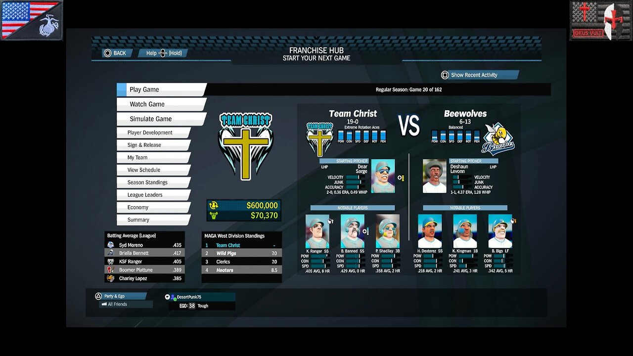 Based Sportsball 2025: Regular Season - Game #20 [Team Christ at Beewolves]