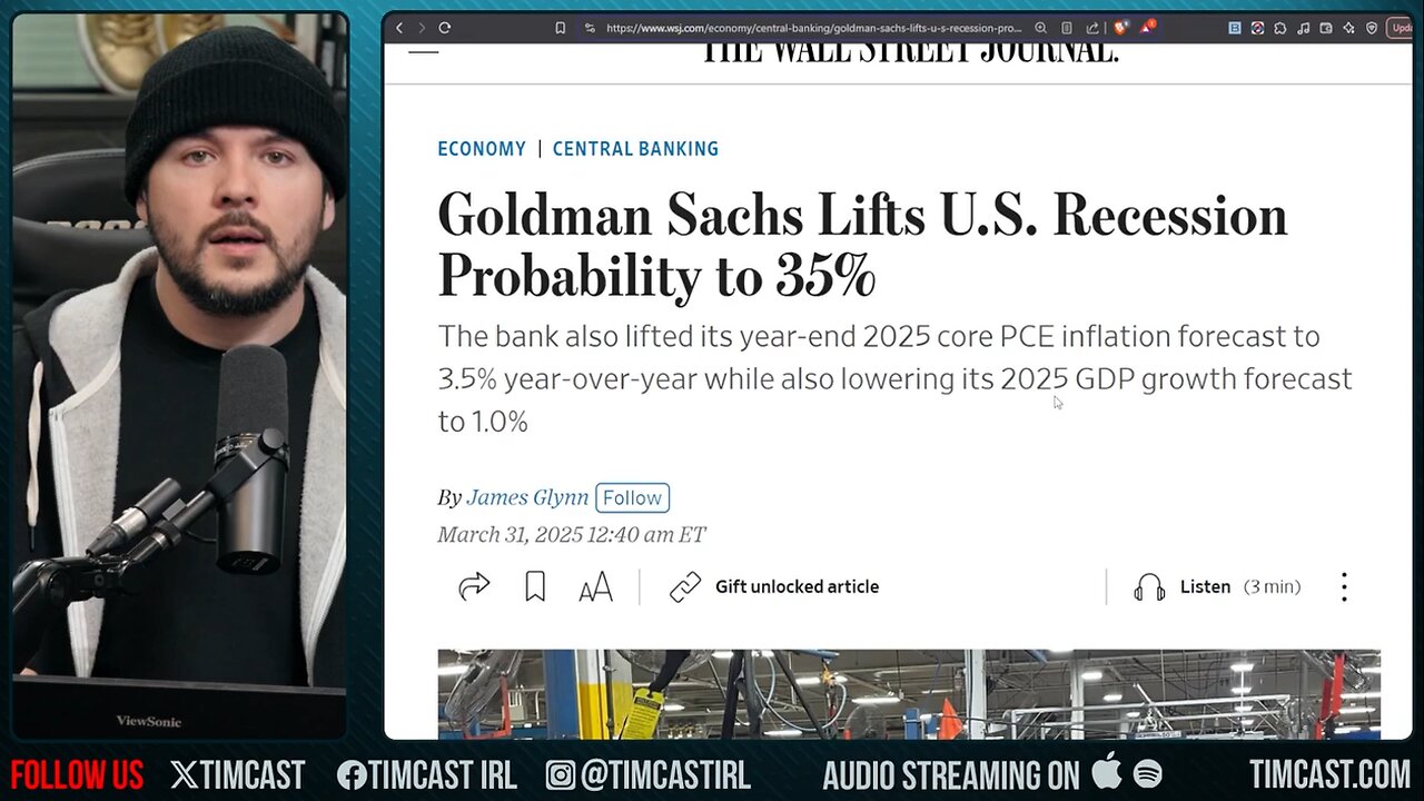 Bank Says 35% Recession Hits As Global Trade War Ignites, But Tariffs ARE GOOD, Trump Must Win