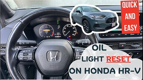 Reset Oil Light on 2023-2025 Honda HR-V 2.0L