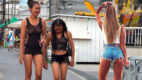 Pattaya Thailand - Beach Road Scenes 2025 Hot Girls
