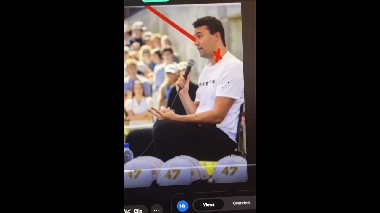 Video showing Charlie Kirk shot on his right side of back of head.