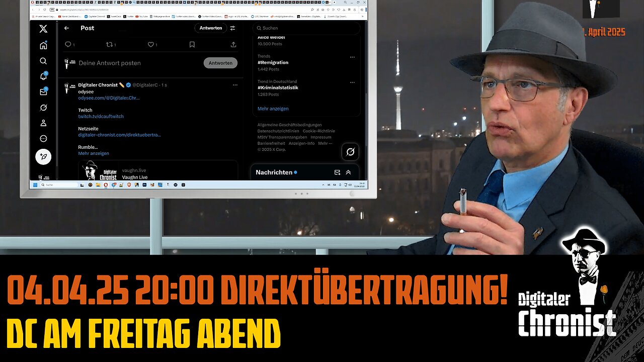 Aufzeichnung vom 04.04.25 Direktübertragung! DC am Freitag Abend