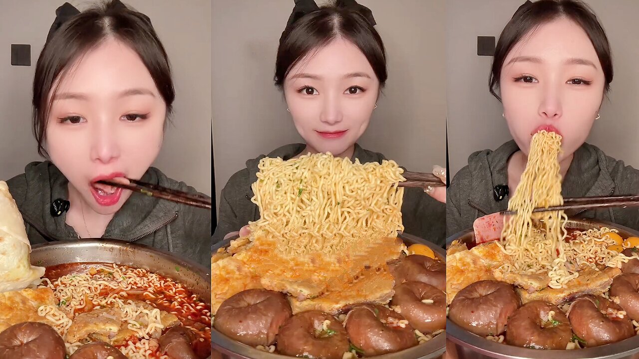"Spicy Noodles 🍜 Dumplings 🥟 & Juicy Meat Mukbang | Big Bite ASMR Eating Show"