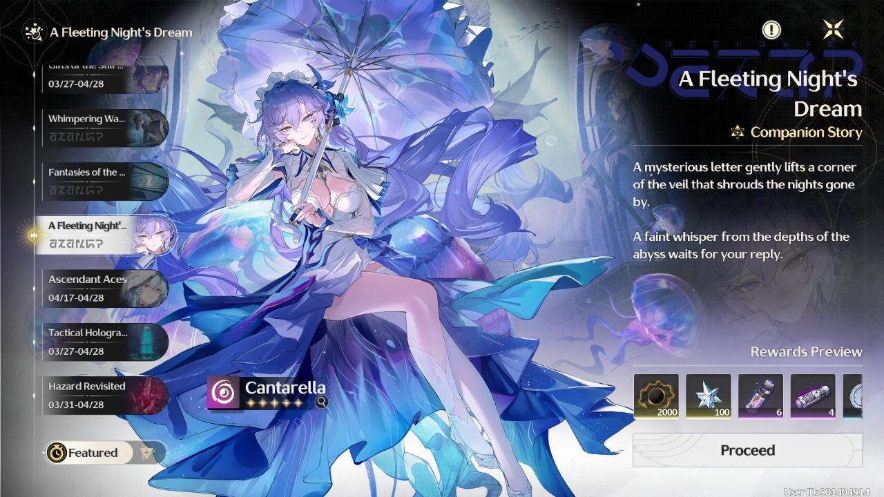 A Fleeting Night's Dream - Companion Story of Cantarella - Wuthering Waves (WuWa) - Version 2.2