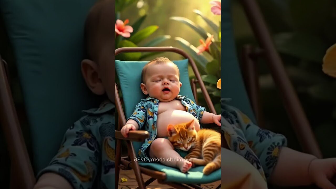 Baby Farts in Sleep… and Even the Cat Laughs!