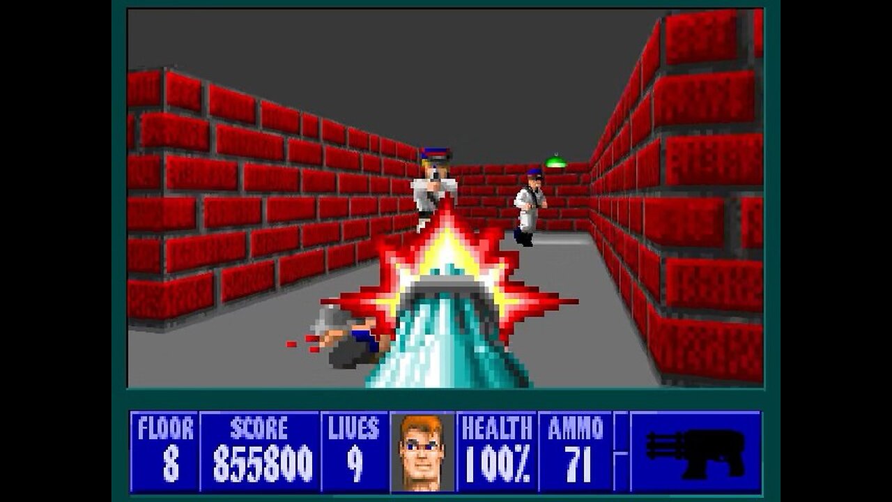 Wolfenstein 3D, DOS, 1992 - 100% Complete, Episode 5 Floor 8 (Trail of the Madman)