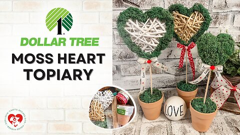 Rustic Moss Heart Topiaries 🌿 Valentine Decor Using Dollar Tree Finds