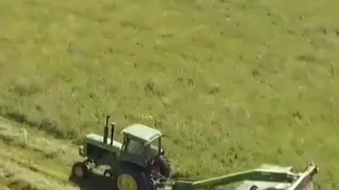 Satisfying Tractor Grass Cutting in Action!