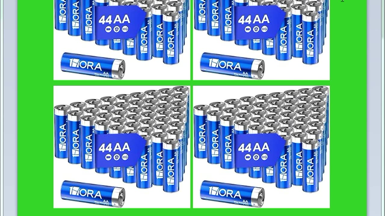 Pacote com 44 Pilhas Alcalinas AA 1Hora 1.5V Longa Duração