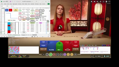 Baccarat - 25 units, 68 minutes, 51.8% HR, 39 unit drawdown, to level 8, BS.Sw 1, Holl.LCSD 2 3