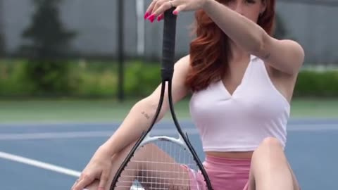 my tennis campaign for PB by @Crunchy Media #tennis #photoshoot #bts #redhead