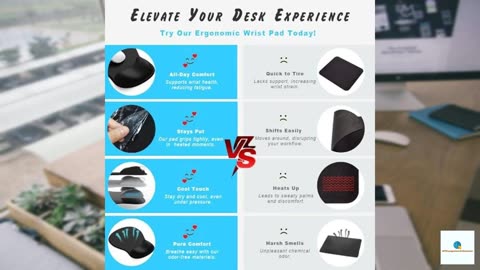 ErgoComfort Gel Wrist Rest Mouse Pad-Ergonomic Office Mousepad with Wrist Support-Non-Slip
