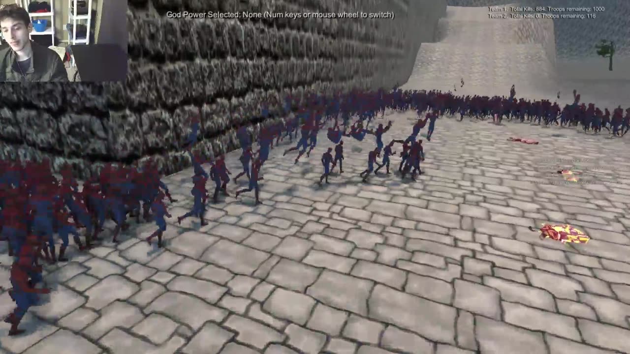 1,000 Spider-Men From The Spider-Man Series VS 1,000 SpongeBob SquarePants In A Battle