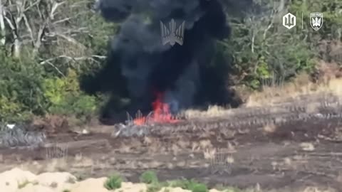 Two Russian Soldiers Trying to Cross Wire Explode Into Flames