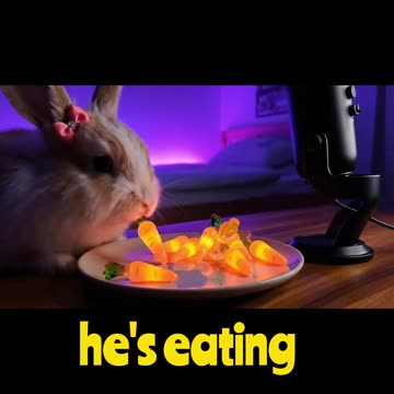 Bunny Eats Glowing Carrots For ASMR YouTube Channel
