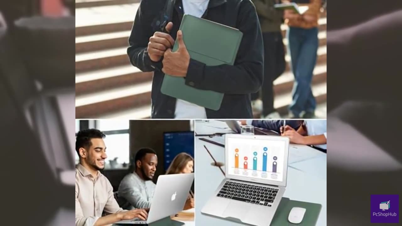 HoYiXi 13.3'' /13.6'' Laptop Sleeve Case Leather Bag with Stand Compatible with