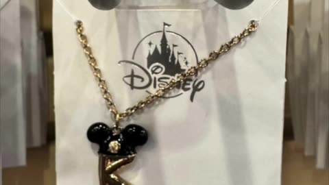 Disney Parks Mickey Mouse Hat Letter K Cubic Zirconia Gold Color Necklace #shorts