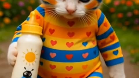 Adorable Twin Cats Drinking Milk Like Babies 🍼🐾