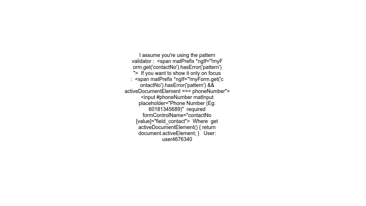 How to add prefix +6 in input when user click on the input text
