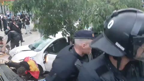 Video: Chaos erupt as person drove vehicle into crowd near RCDE Stadium in Spain