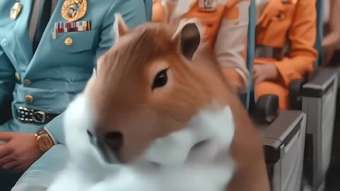 Capybara belly rubbing-in the cabin