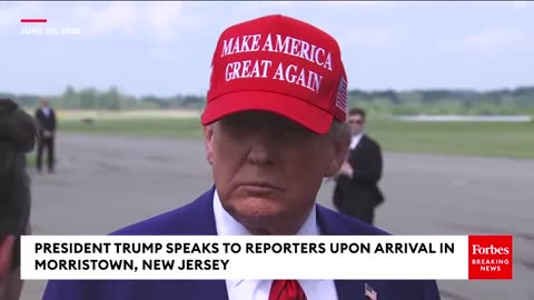 Trump Takes Questions from Reporters After Arriving on Air Force One