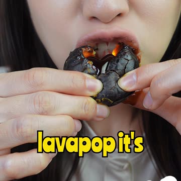 Lava Eating ASMR 🌋🍭 She’s Eating a Molten Lava Pop?! #reels #ai