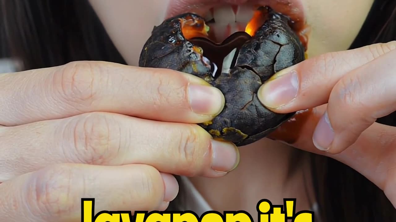 Lava Eating ASMR ๐๐ญ Sheโs Eating a Molten Lava Pop?! #reels #ai