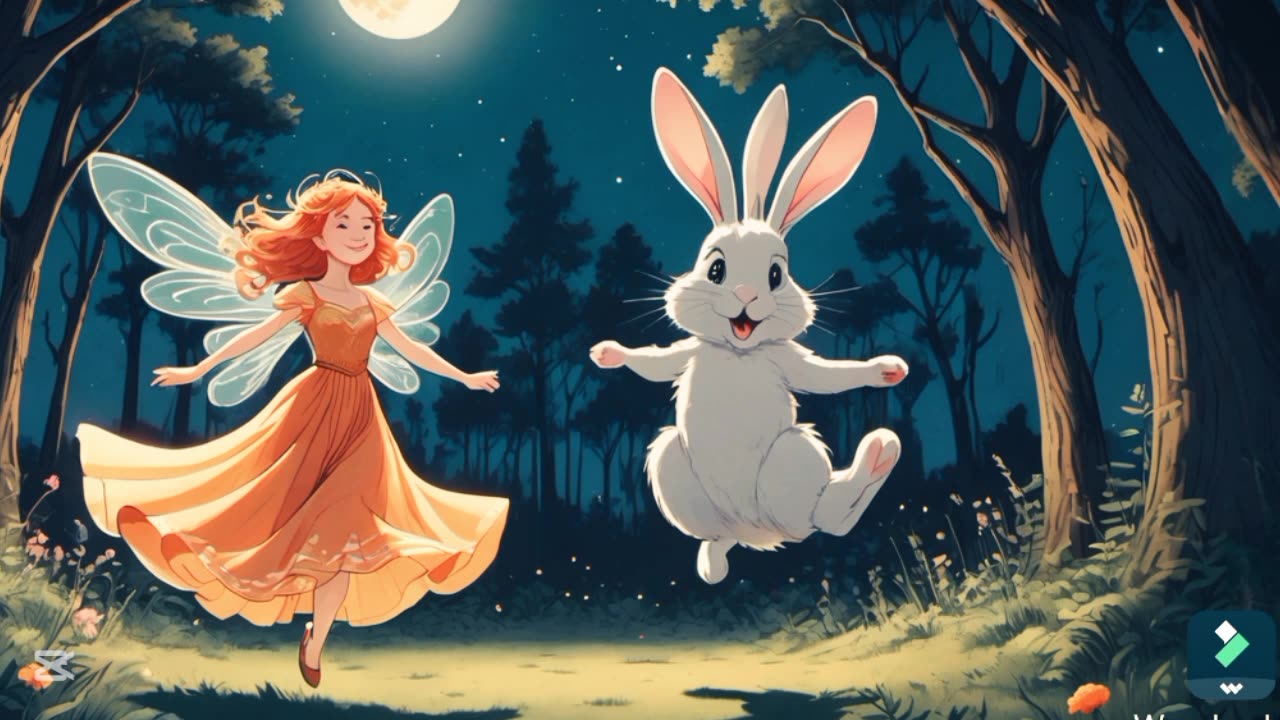 Fairy girl and rabbit