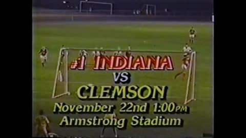 November 18, 1985 - Ad for Indiana University vs. Clemson Soccer Match