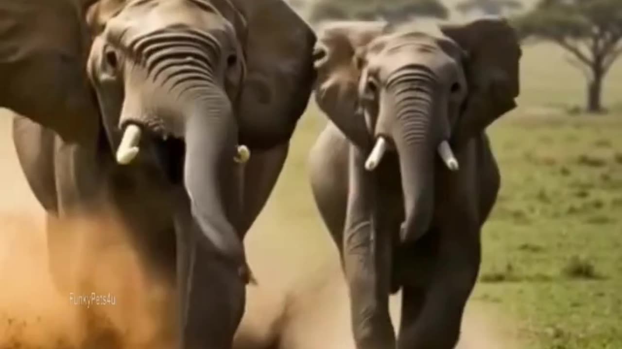 Lion elephant fight - FunkyPets4u