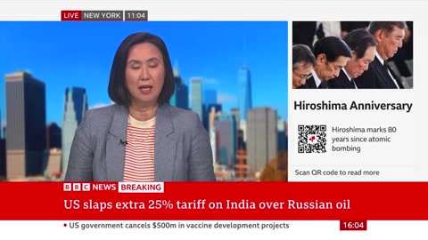 Donald Trump hits India with extra 25% tariff for buying Russian oil