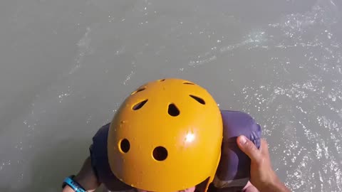 Girl Falls Out Of Raft After Collision With Rocks