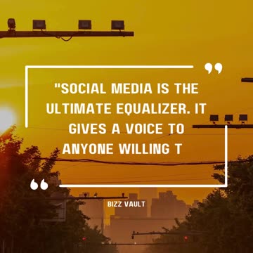 Social media is the ultimate equalizer. It gives a voice to anyone willing to engage