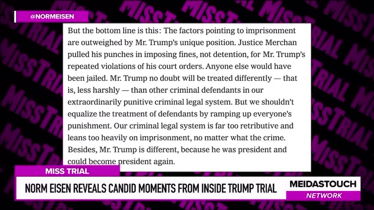 ICYMI: Norm Eisen was counting on President Trump being sentenced a year