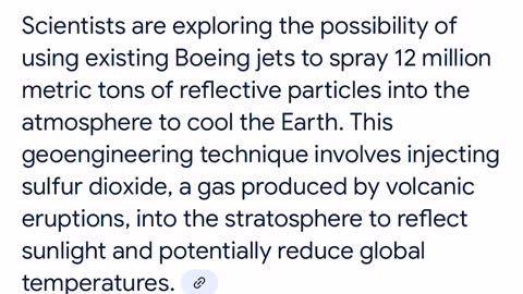 Geoengineering! 🤬 spray 12 million metric tons of particles into the atmosphere to cool the Earth