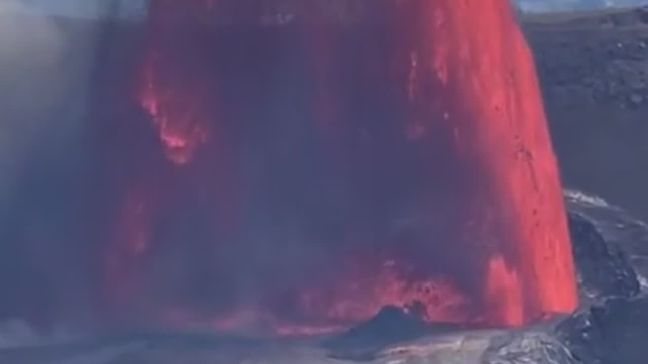 Volcano Erupting Waterfall on Big Island Hawaii