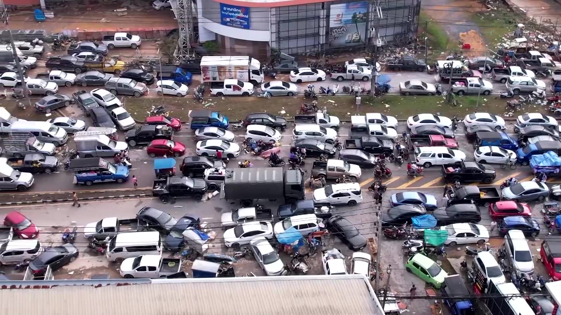 Flood destruction revealed as water recedes in southern Thailand