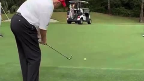 GOING VIRAL: Trump Sinks Chip Shot and Walks Away Like a Boss