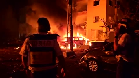 Video shows fiery aftermath of Iranian rocket strike in Haifa