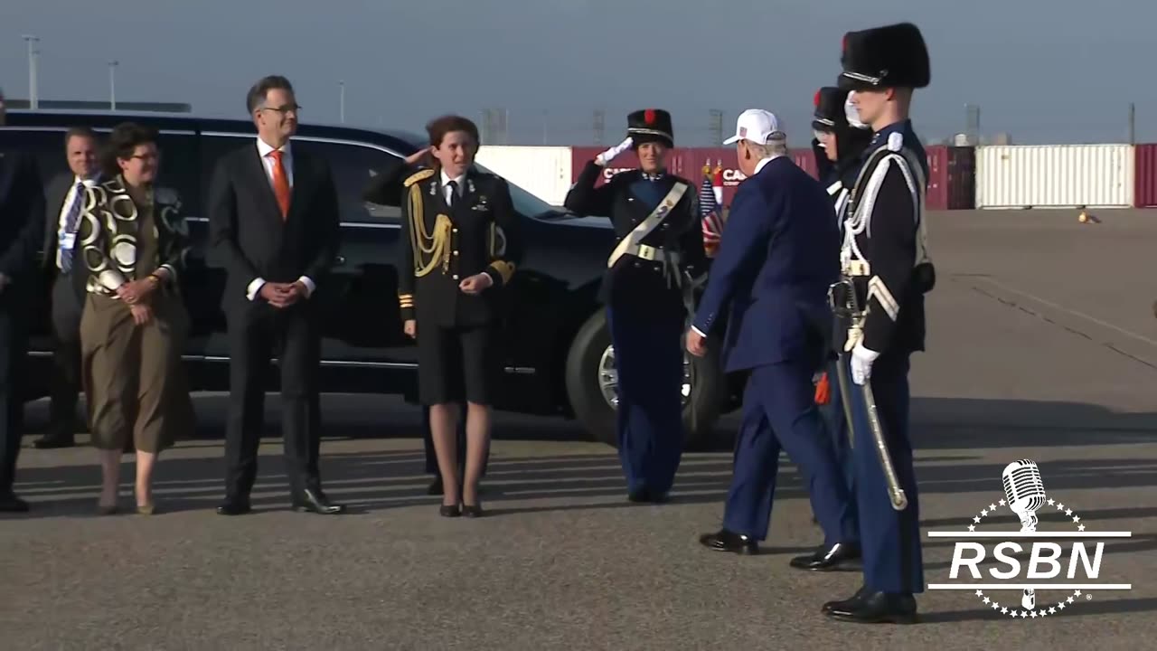 WATCH: President Trump exits AF1 in the Netherlands on his way to NATO Summit at The Hague.- 6/24/25