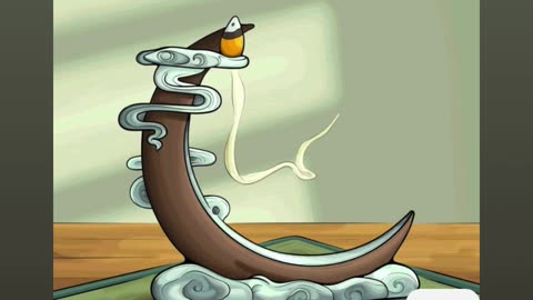 Elegant Incense Burner with Smoke on a Minimalist Background