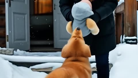 Courageous Puppy Saves Infant from a Raging Snowstorm!