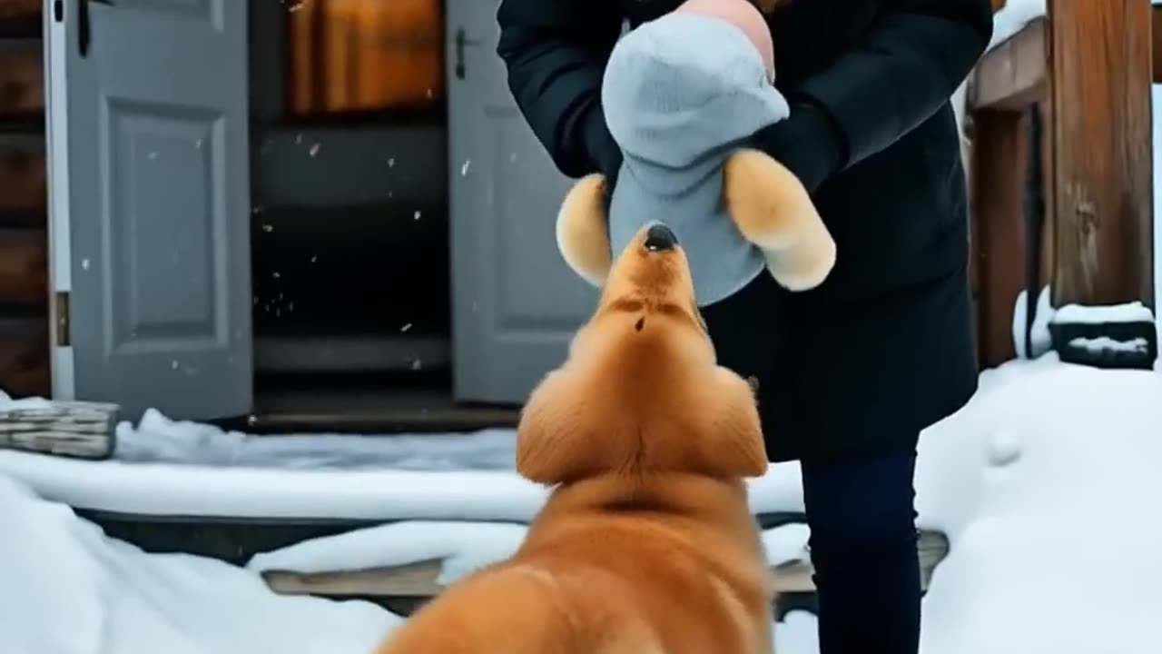 Courageous Puppy Saves Infant from a Raging Snowstorm!