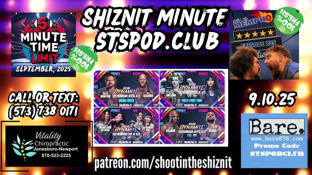 SHIZNIT MINUTE 9.10.25-BT talks DYNAMITE!!!!