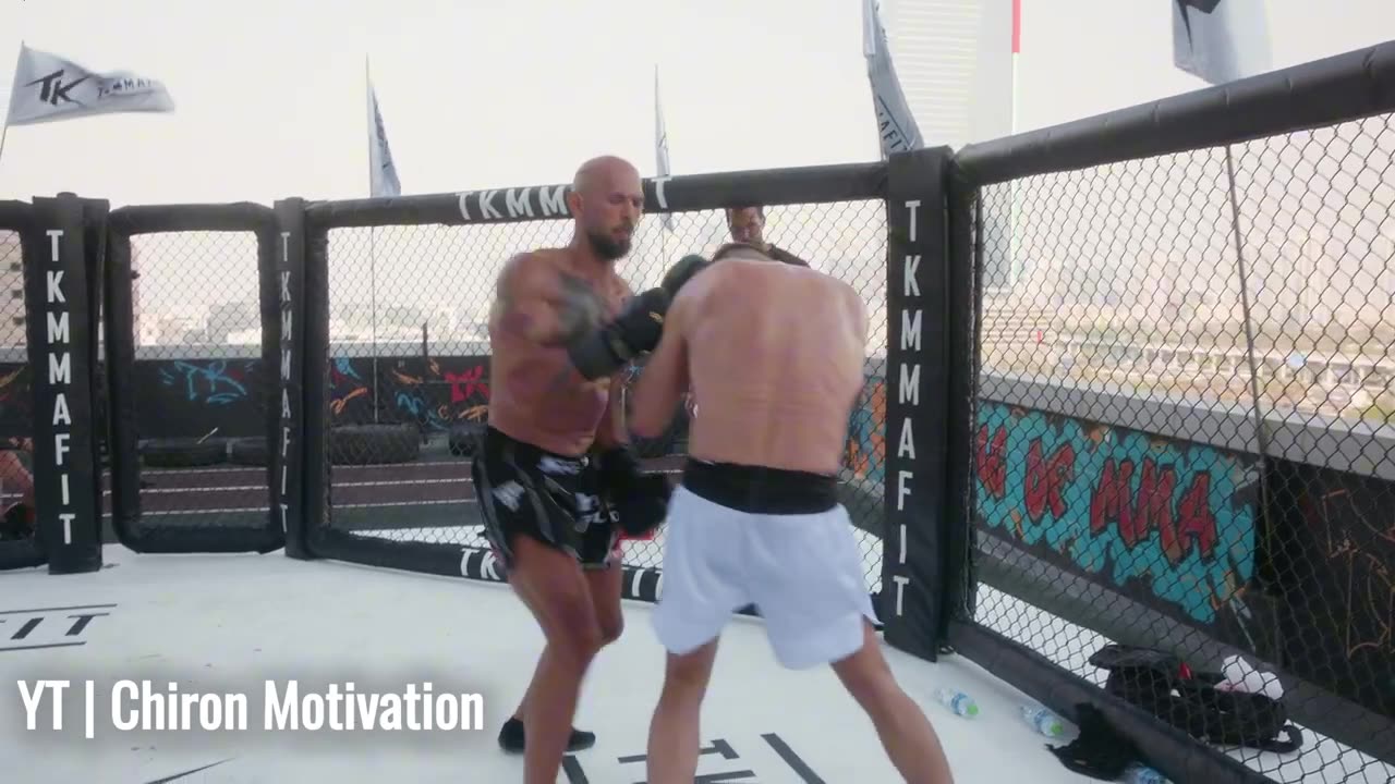 footage of Andrew Tate sparring with 50 War Room Members in Dubai