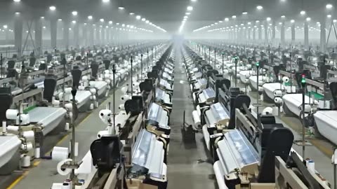 🇨🇳🤖Así es una masiva fábrica textil controlada por #IA y robots