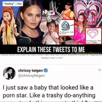 In July 2020 Chrissy Teigen deleted 60,000 Twitter posts related to pedophiIia