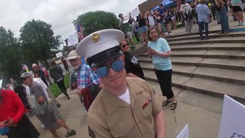No Kings Protesting Marine Gets Schooled